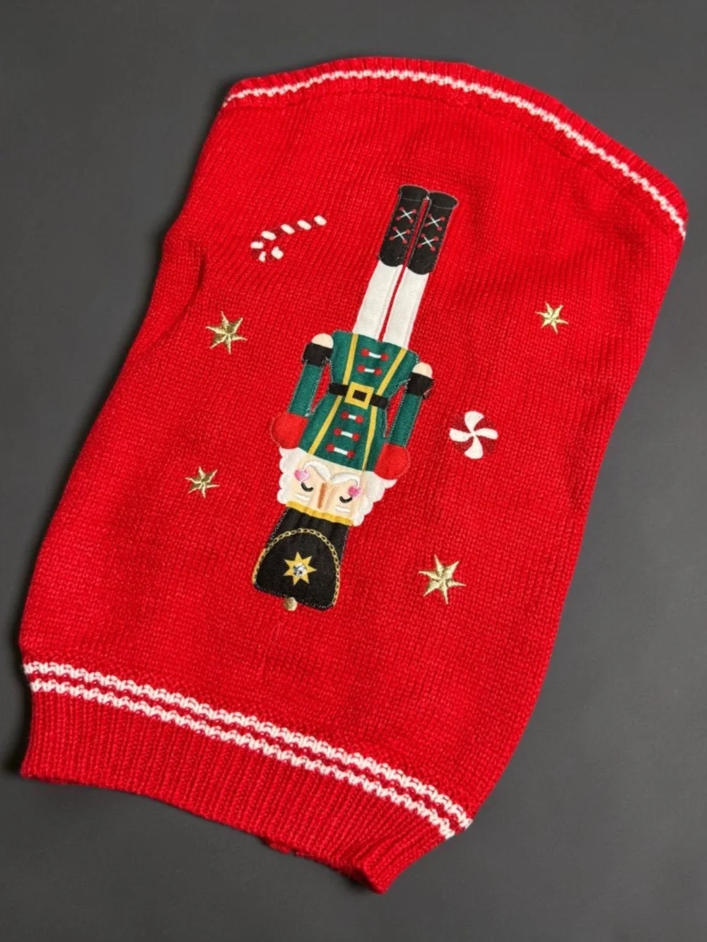Nutcracker Dog Christmas Sweater Medium Warm Knit Puppy Jumper NWOT